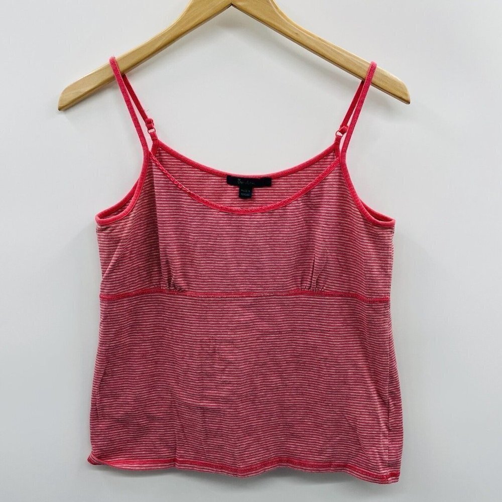 Boden Youth Girls Size 14 Cotton Blend Striped Camisole Tank Top Pink Gray 1140